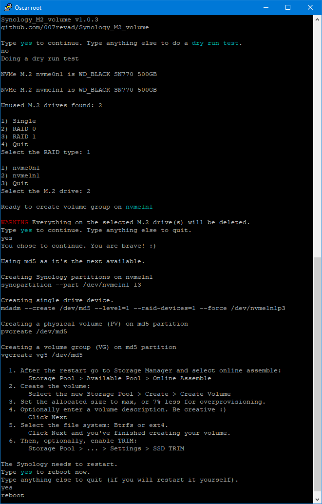 群晖 DSM7.x  DS918+ DS920+ DS1821+ DS3622+ M.2 NVME硬盘创建存储插图1